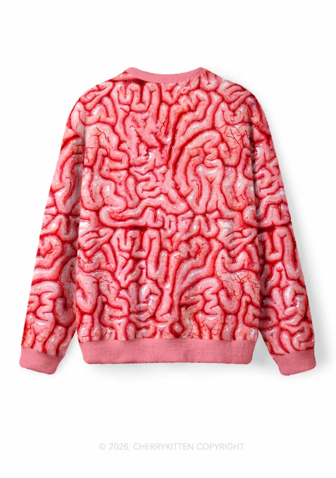 Halloween Fleshy Brain Texture Y2K Knit Sweatshirt Cherrykitten
