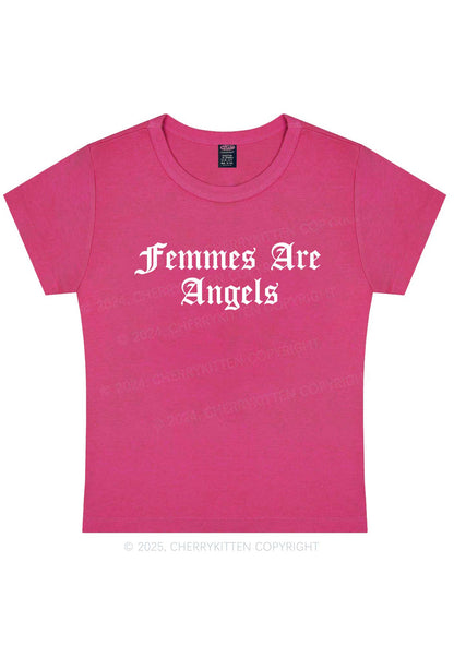 Femmes Are Angels Y2K Baby Tee Cherrykitten