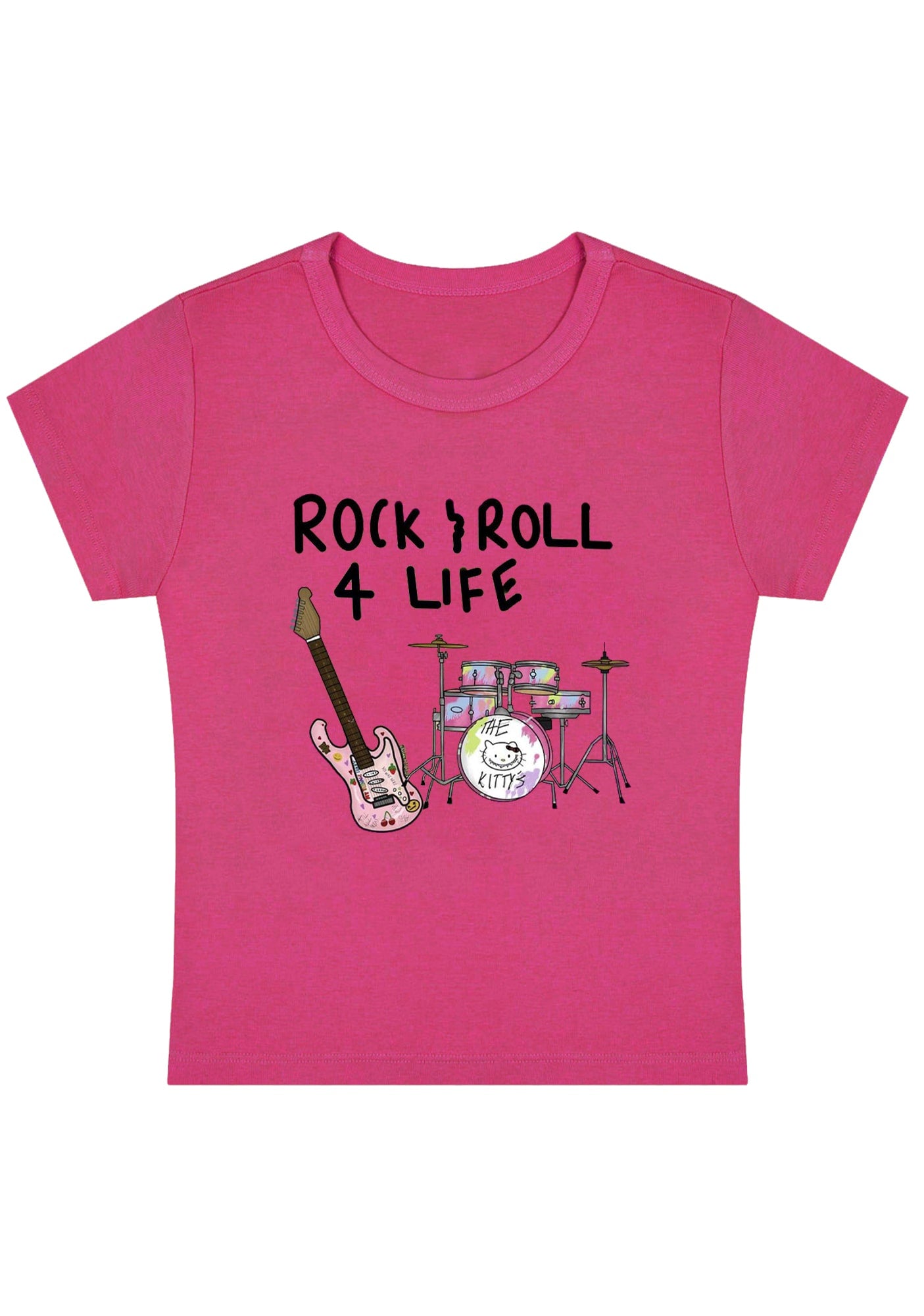 Rock Roll 4 Life Y2K Baby Tee