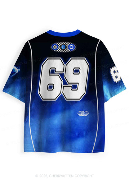 Halloween Blue Glowing Soul Y2K Sport Jersey Shirts Cherrykitten