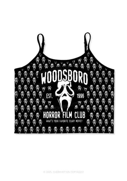 Halloween Horror Film Club Y2K Print Cami Crop Top Cherrykitten