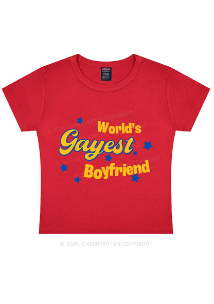 Worlds Gayest Boyfriend Pride Y2K Baby Tee Cherrykitten