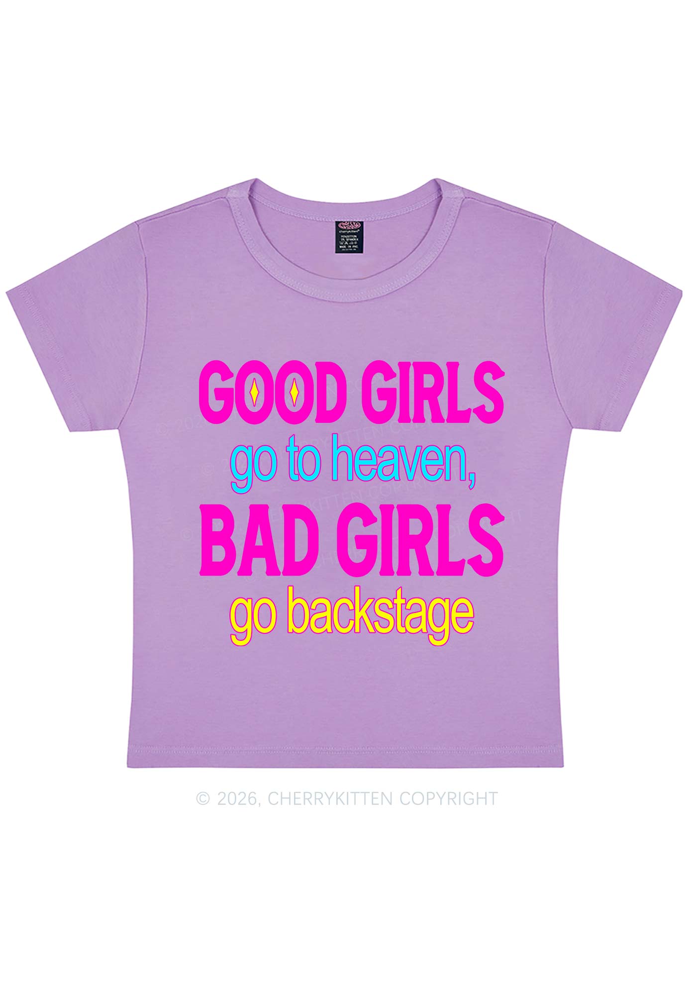 Bad Girls Go Backstage Y2K Baby Tee Cherrykitten