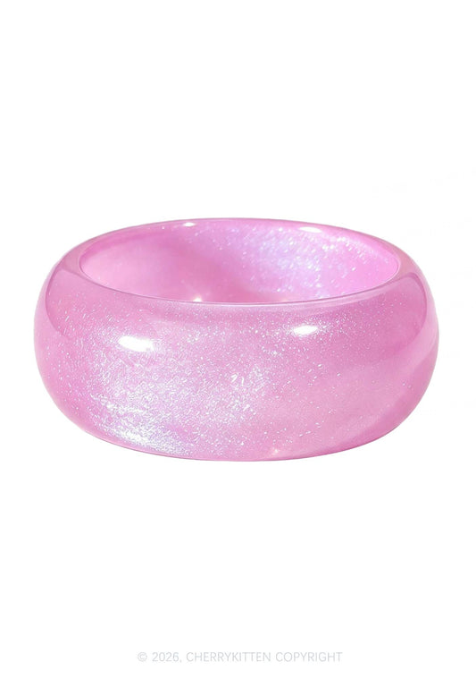 Glitter Jelly Color Y2K Cuff Bangle Cherrykitten