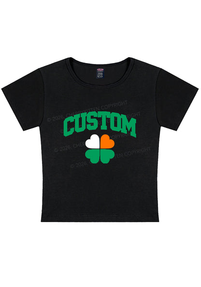 Custom Irish Luck Shamrock St Patricks Y2K Baby Tee Cherrykitten