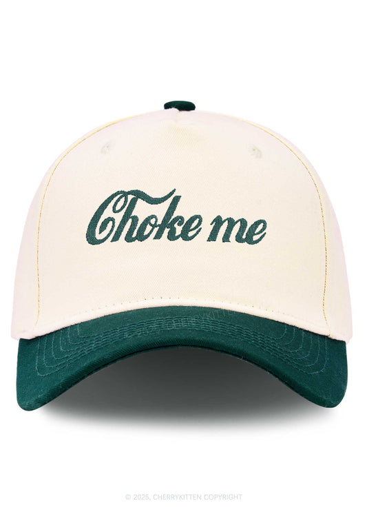 Embroidered Choke Me Y2K Color Block Baseball Cap Cherrykitten