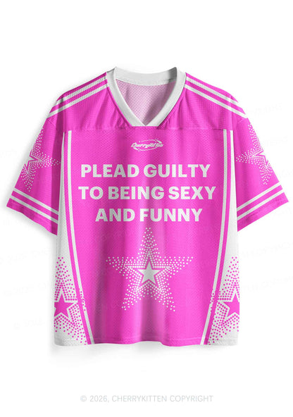 Plead Guilty To Being Funny Y2K Sport Jersey Shirts Cherrykitten