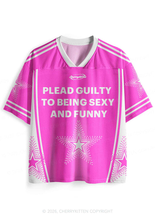 Plead Guilty To Being Funny Y2K Sport Jersey Shirts Cherrykitten