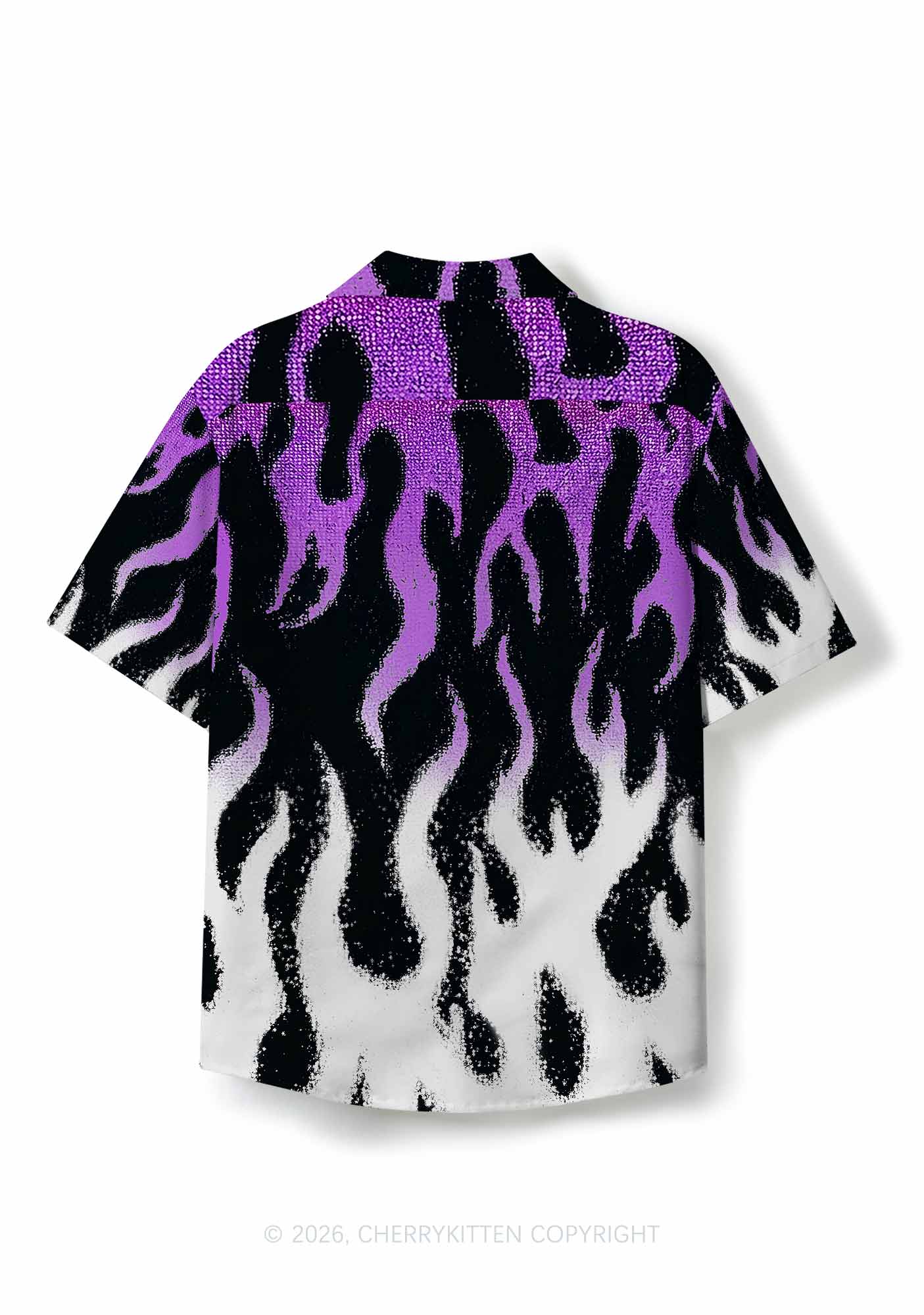 Asexual Flame Pride Y2K Print Hawaiian Shirt Cherrykitten