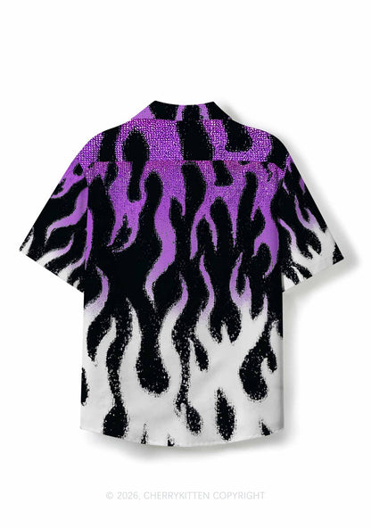 Asexual Flame Pride Y2K Print Hawaiian Shirt Cherrykitten