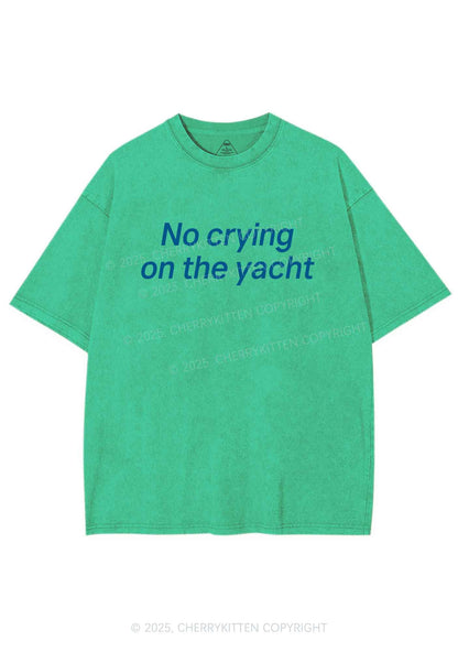 No Crying On Yacht Y2K Shirts Washed Tee Cherrykitten