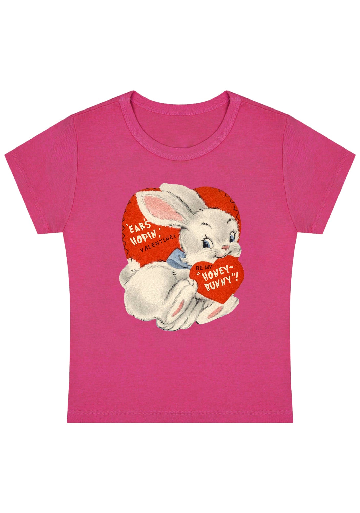 Curvy Ears Hopin Valentine Be My Honey Bunny Baby Tee