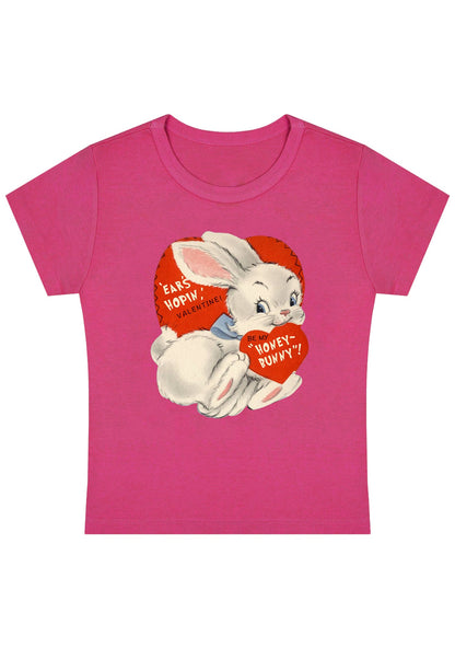 Curvy Ears Hopin Valentine Be My Honey Bunny Baby Tee