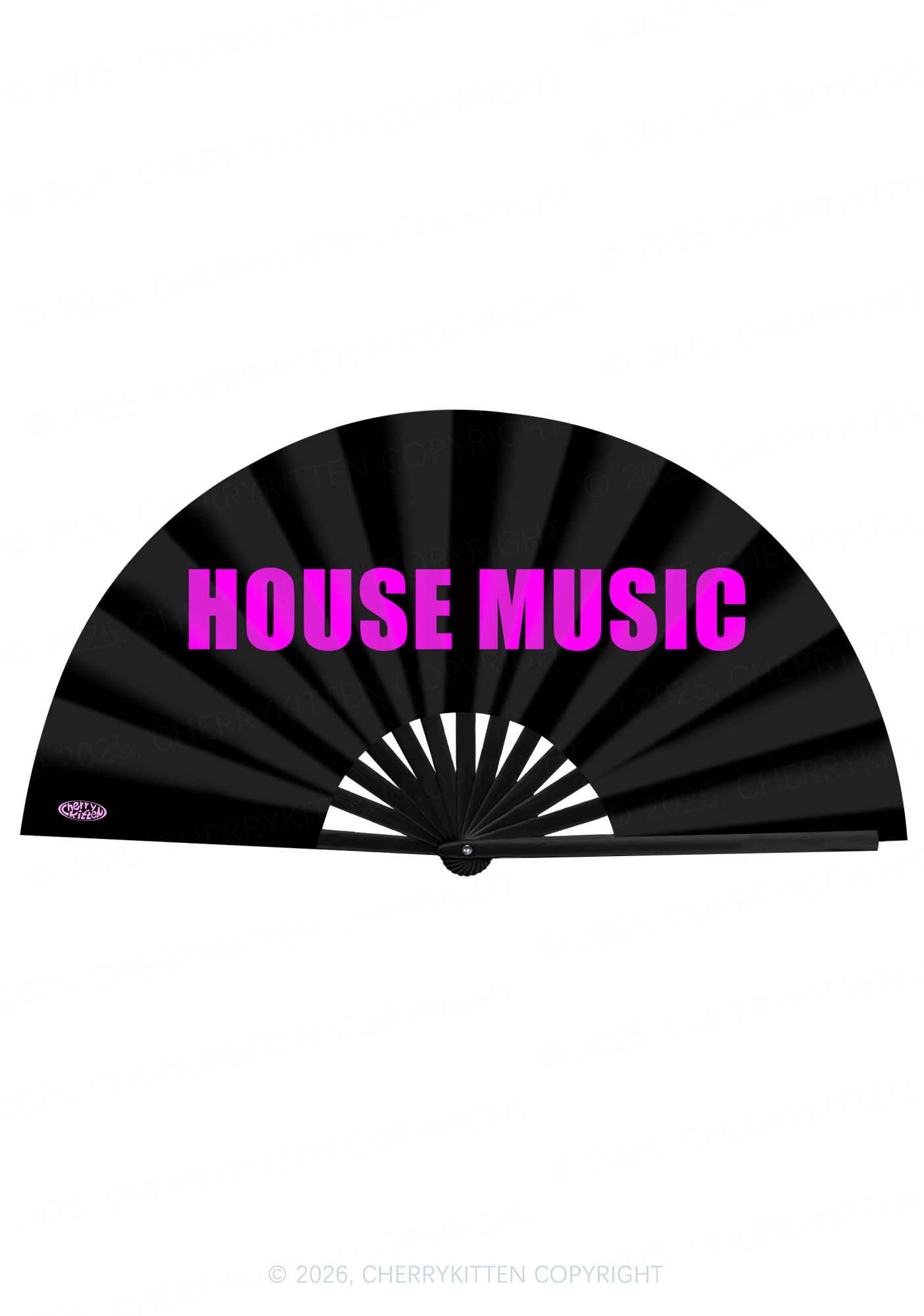 House Music Y2K Rave Hand Fan Cherrykitten