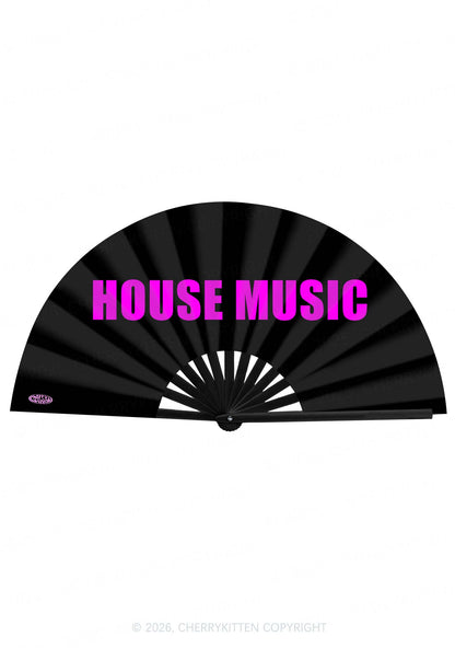 House Music Y2K Rave Hand Fan Cherrykitten
