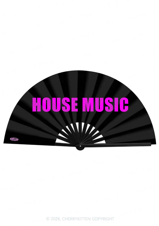 House Music Y2K Rave Hand Fan Cherrykitten