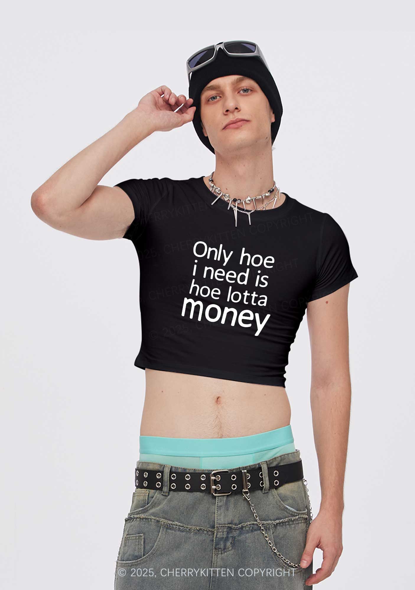 Need Hoe Lotta Money Y2K Baby Tee Cherrykitten