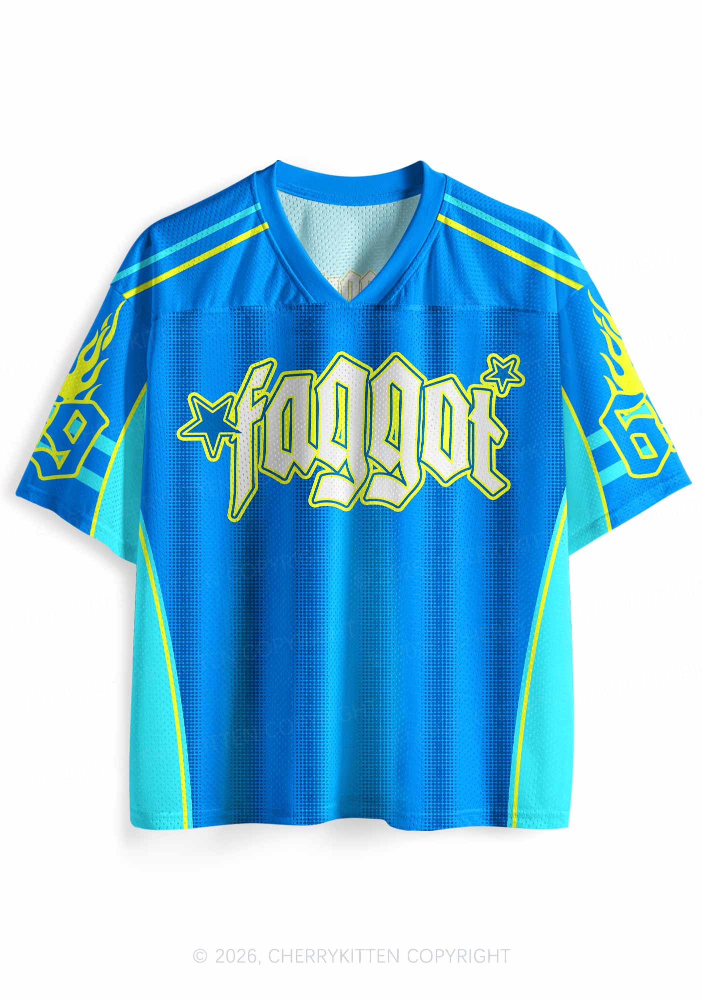 Faggot Blue Star Pride Y2K Sport Jersey Shirts Cherrykitten
