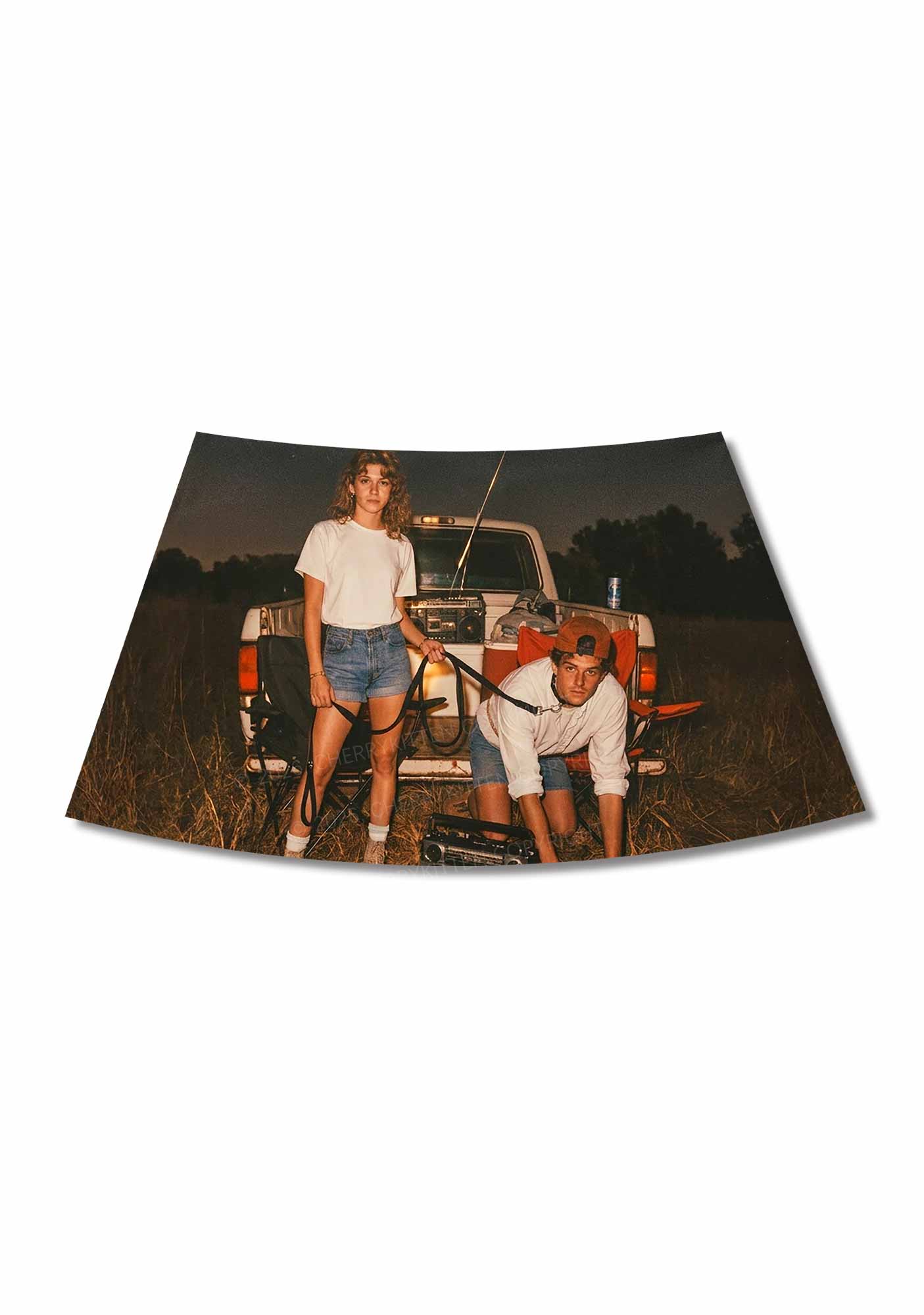 Outdoor Pet Boy Y2K Print Mini Skirt Cherrykitten