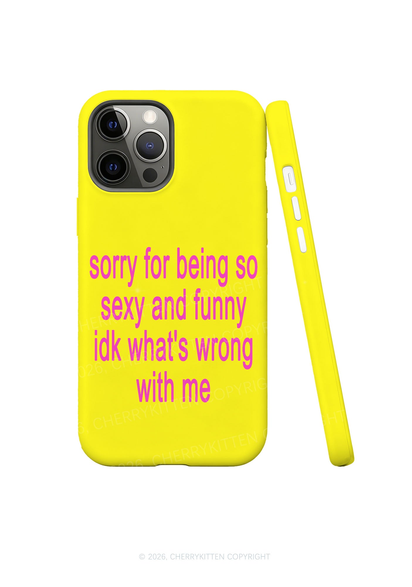 Yellow Sorry For Being So Funny Y2K Phone Case Cherrykitten