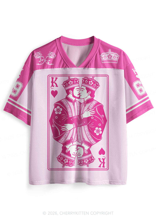 Pink Floral Two Kings Pride Y2K Sport Jersey Shirts Cherrykitten