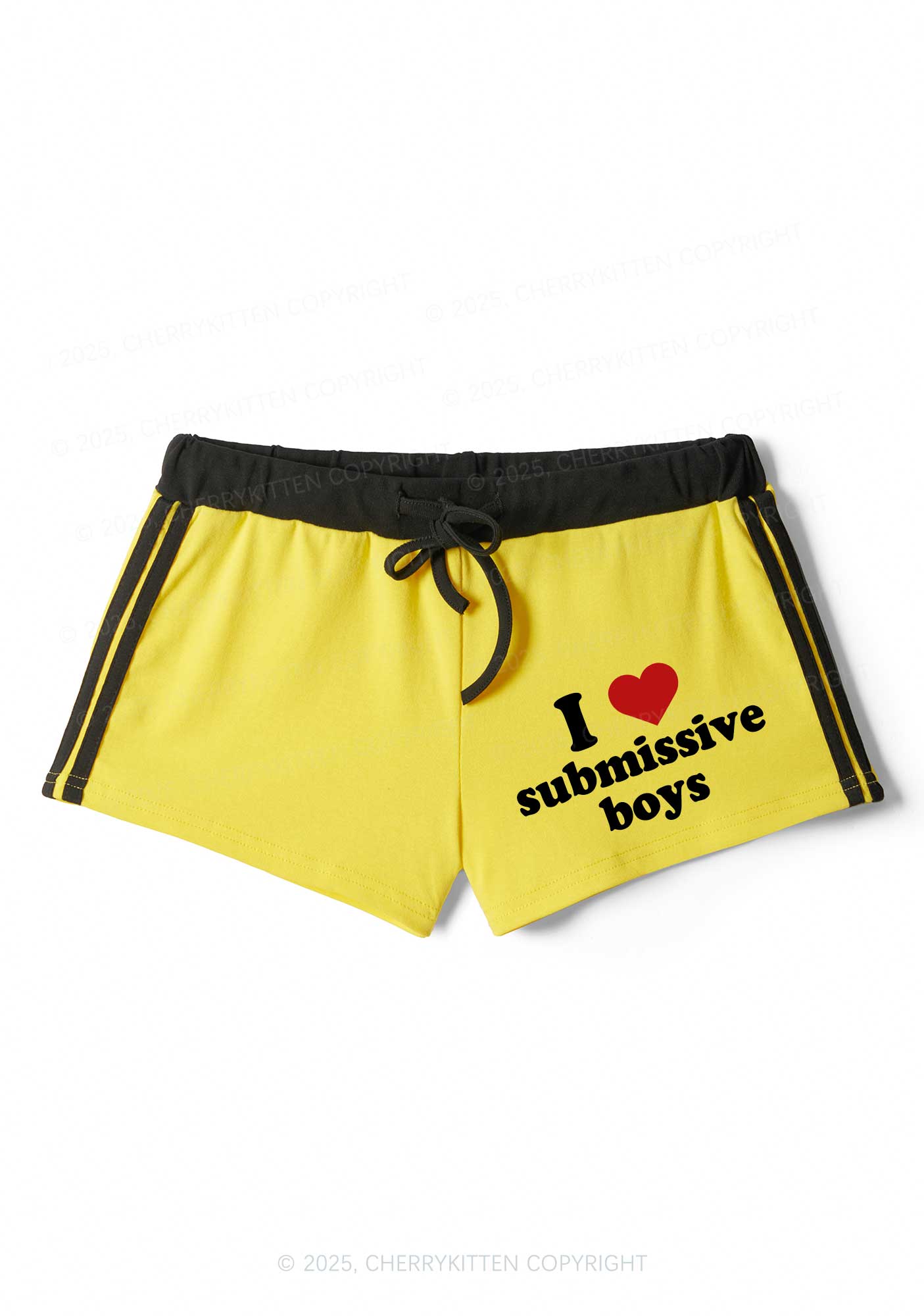 I Love S Boys Y2K Drawstring Mini Shorts Cherrykitten