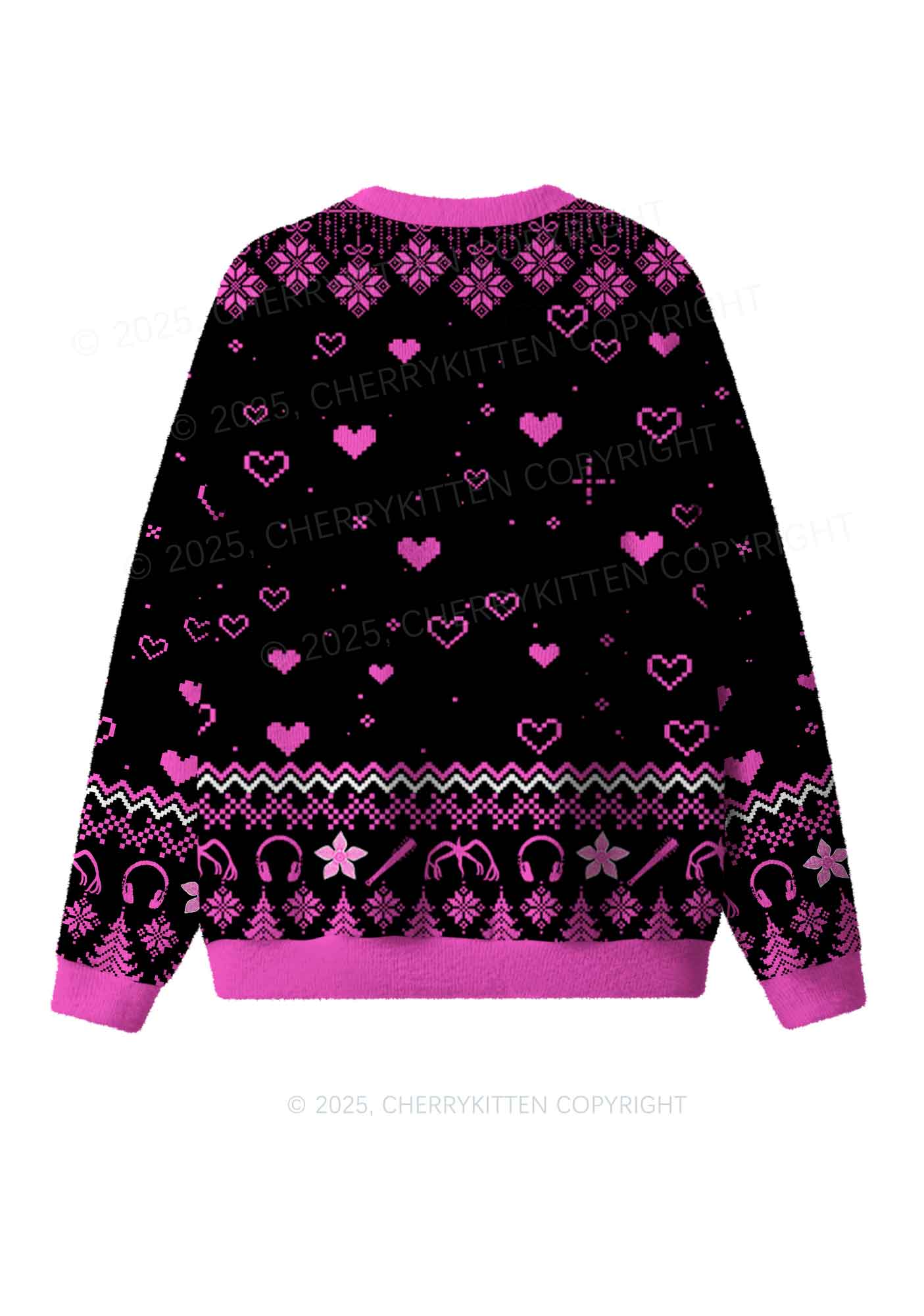 Daddy I Love Him Y2K Christmas Knit Sweatshirt Cherrykitten