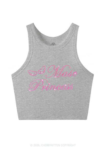 Rhinestone Masc Princess Pride Y2K Crop Tank Top Cherrykitten