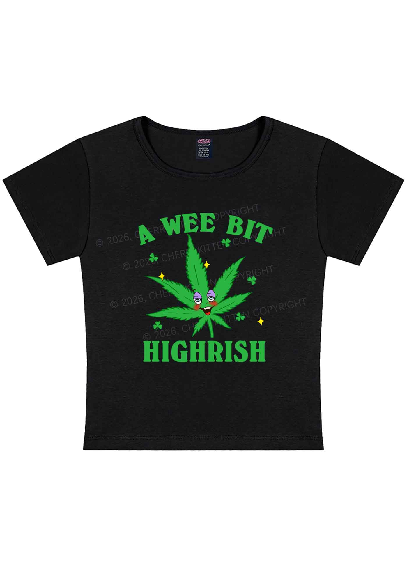 A Wee Bit Highrish St Patricks Y2K Baby Tee Cherrykitten