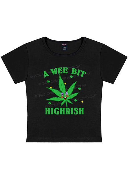 A Wee Bit Highrish St Patricks Y2K Baby Tee Cherrykitten
