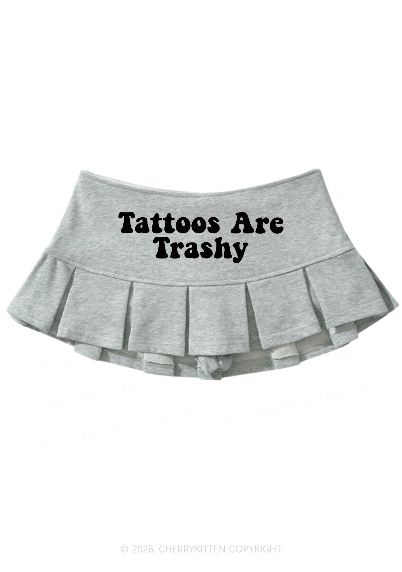 Tattoos Are Trashy Y2K Mini Pleated Skirts Cherrykitten