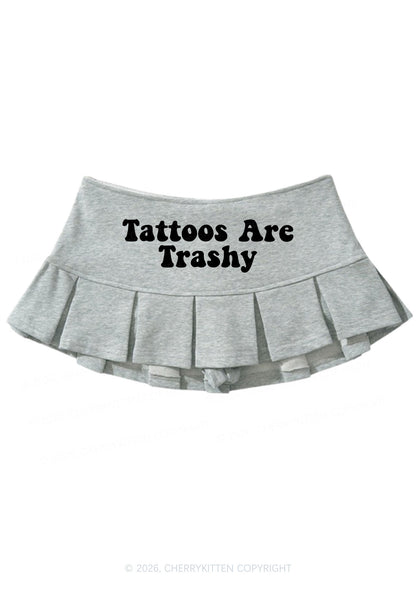 Tattoos Are Trashy Y2K Mini Pleated Skirts Cherrykitten