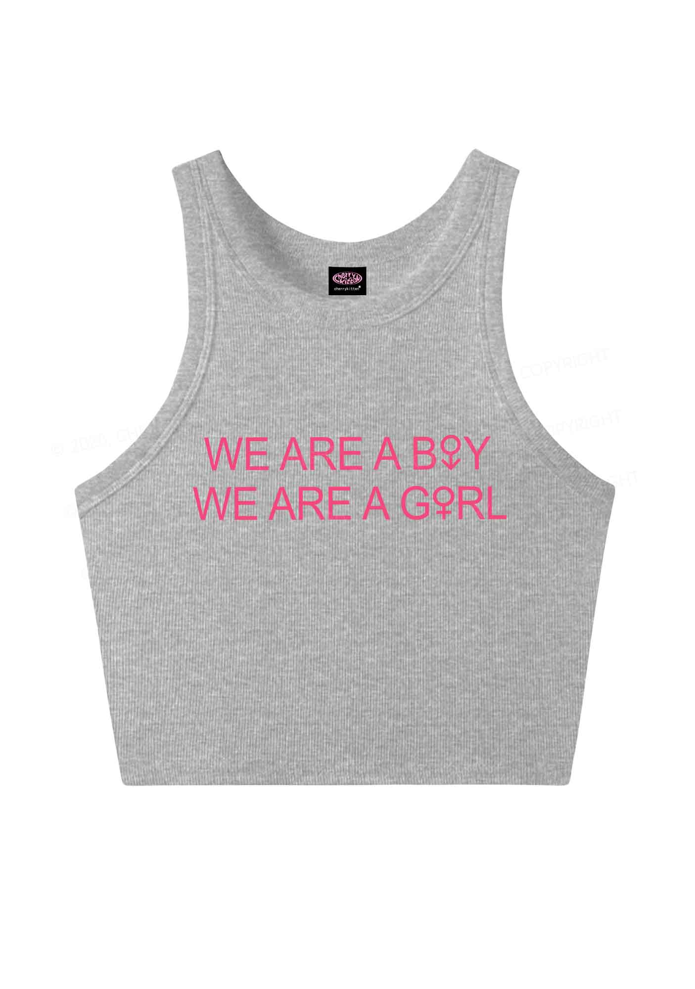 We Are A Boy Pride Y2K Crop Tank Top Cherrykitten