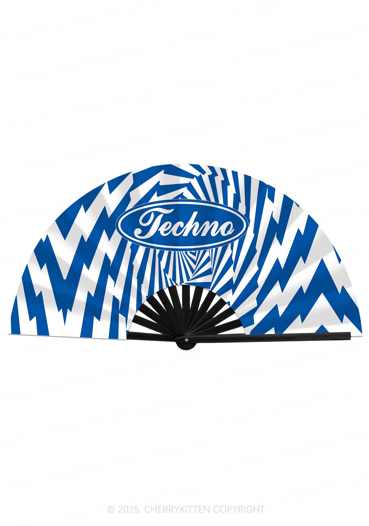 Oval Techno Y2K Rave Hand Fan Cherrykitten