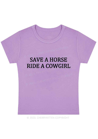 Save A Horse Ride A Cowgirl Y2K Baby Tee Cherrykitten