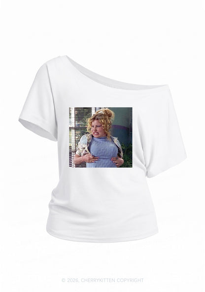 Huge Bxxb Blonde Y2K Off Shoulder Tee Cherrykitten