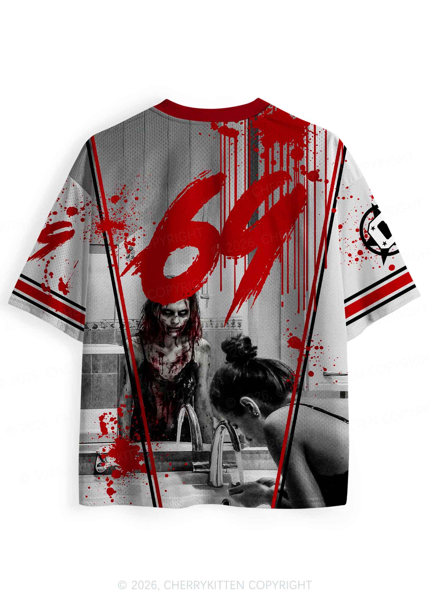 Halloween Blood Mirror Ghost Y2K Sport Jersey Shirts Cherrykitten