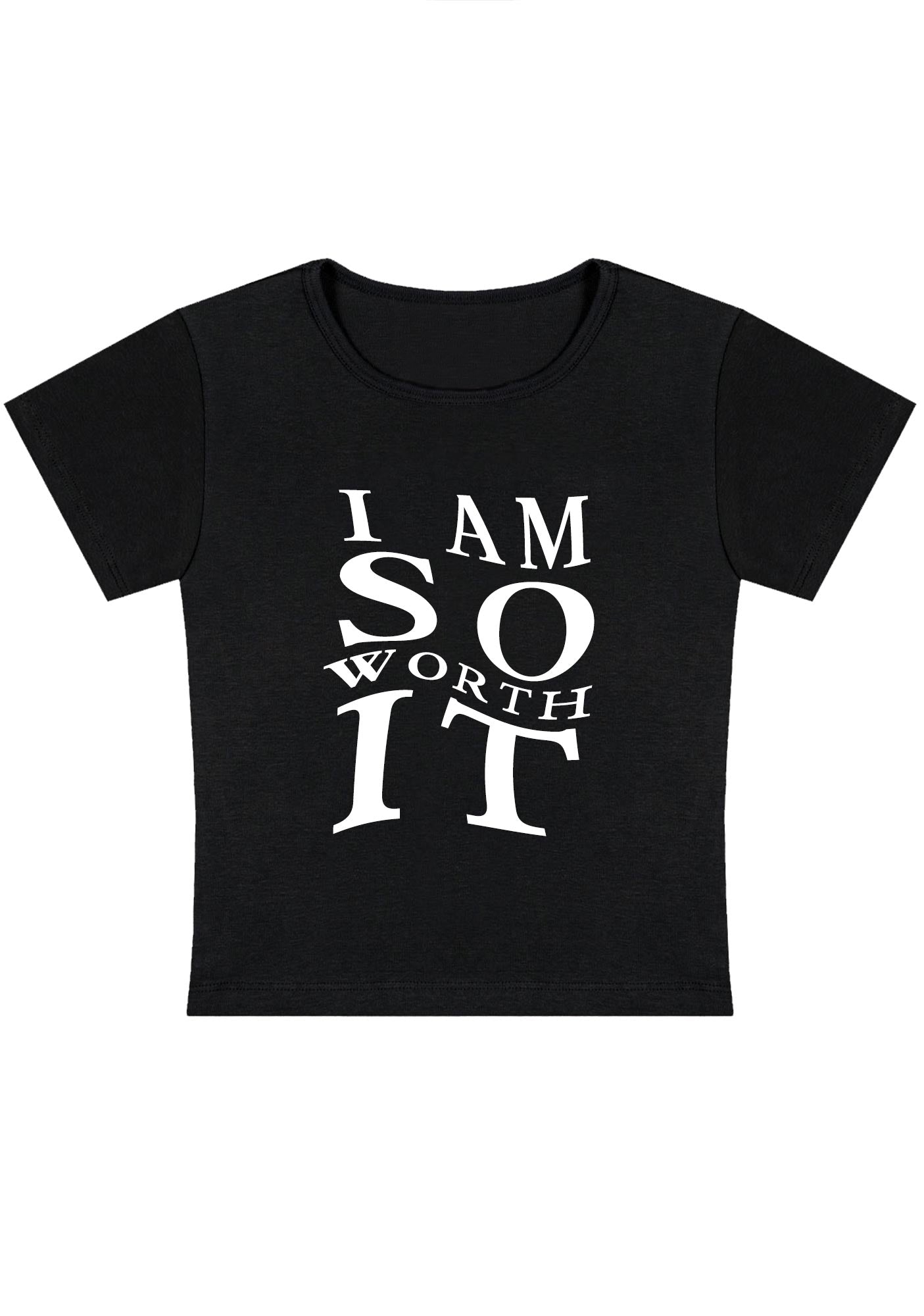 Curvy I Am So Worth It Baby Tee