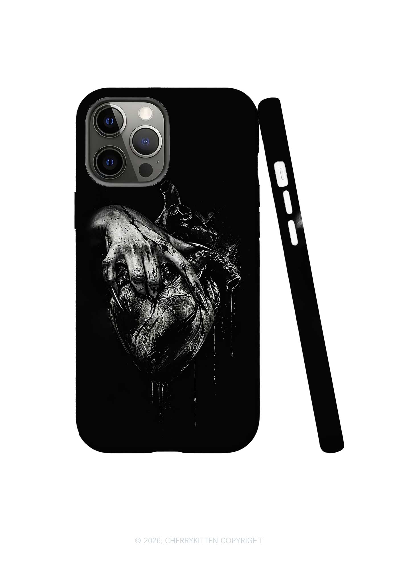 Halloween Monster Hand Bleeding Heart Y2K Phone Case Cherrykitten