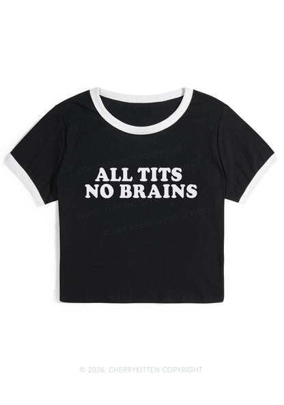 All Txts No Brains Y2K Ringer Tee Cherrykitten