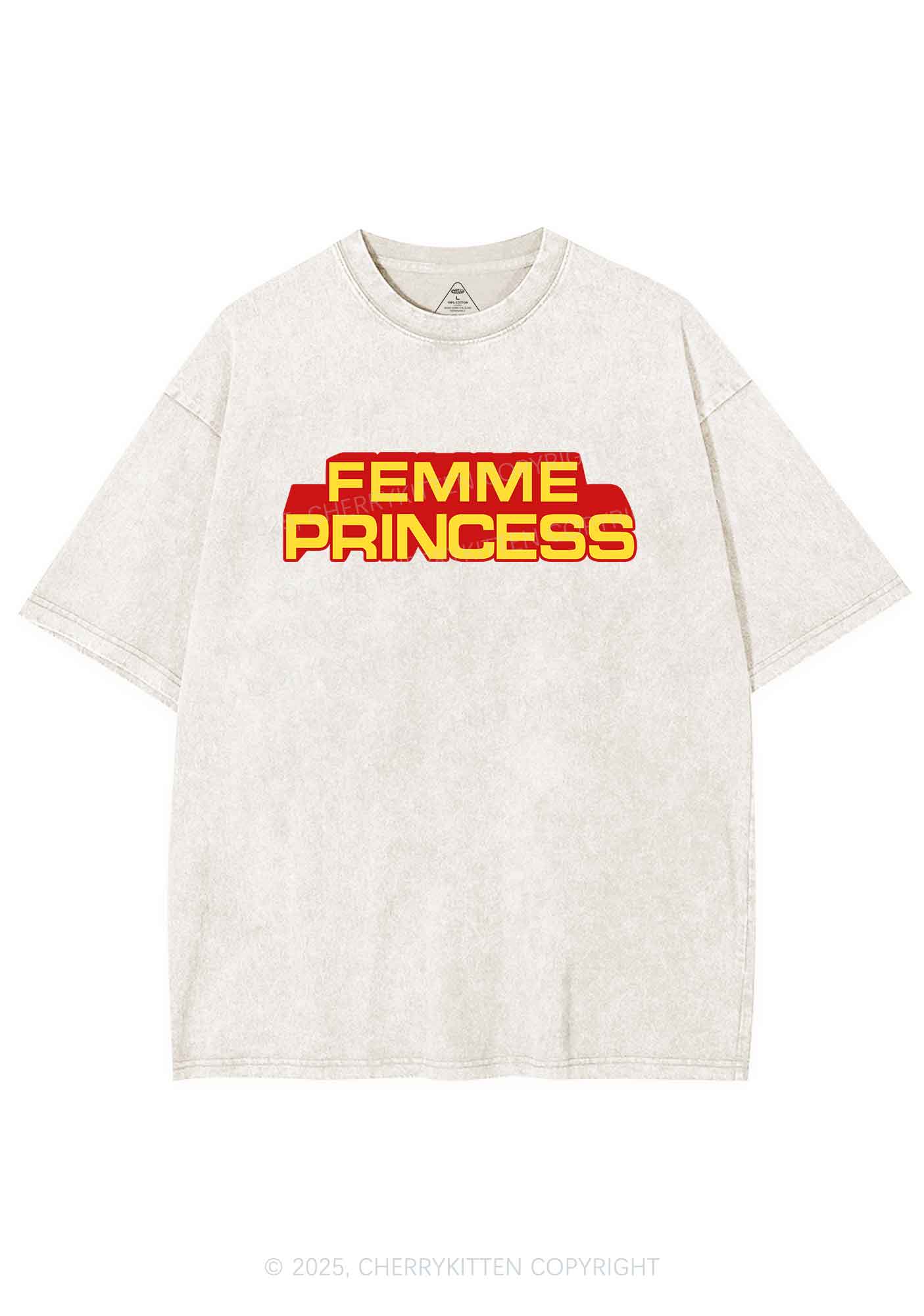 Femme Princess Pride Y2K Shirts Washed Tee Cherrykitten