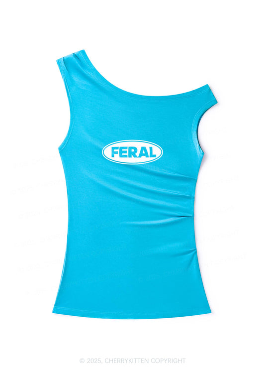 Feral Y2K Off Shoulder Tank Top Cherrykitten