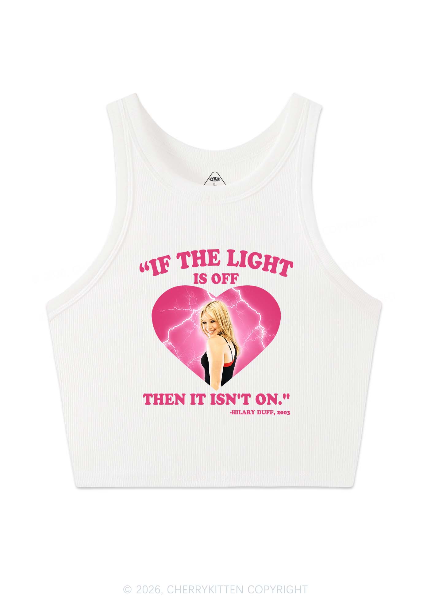 If The Light Is Off Y2K Crop Tank Top Cherrykitten
