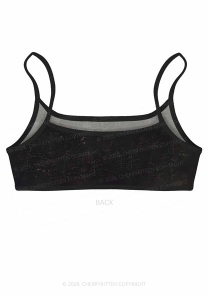 Growling Puppy Y2K Print Super Crop Cami Cherrykitten