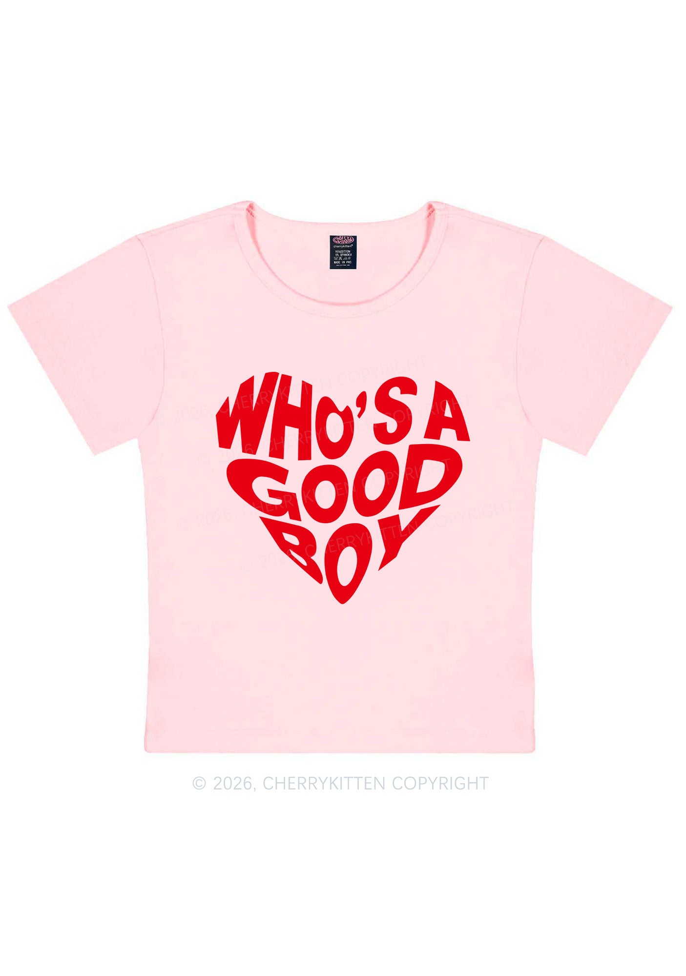 Whos A Good Boy Valentine's Day Y2K Baby Tee Cherrykitten