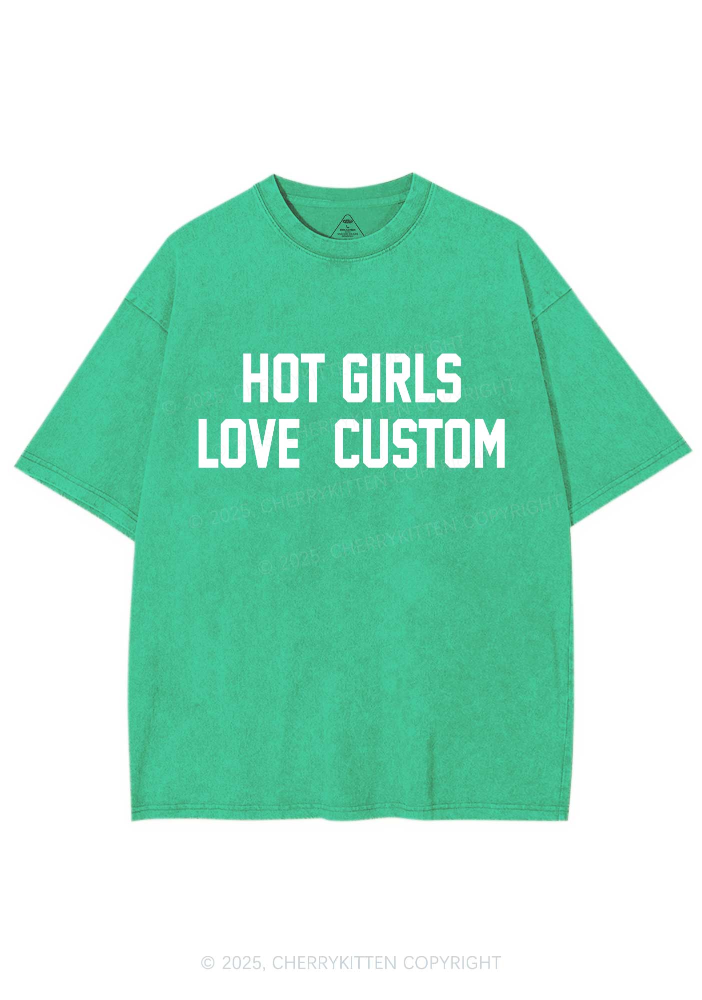 Hot Girls Love Custom Y2K Shirts Washed Tee Cherrykitten
