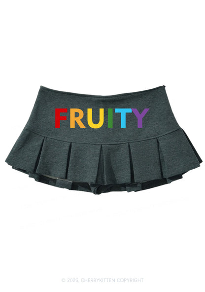 Rainbow Fruity Pride Y2K Mini Pleated Skirts Cherrykitten