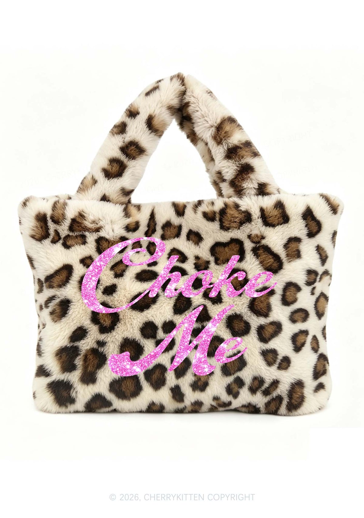 Glitter Choke Me Y2K Plush Leopard Handbag Cherrykitten