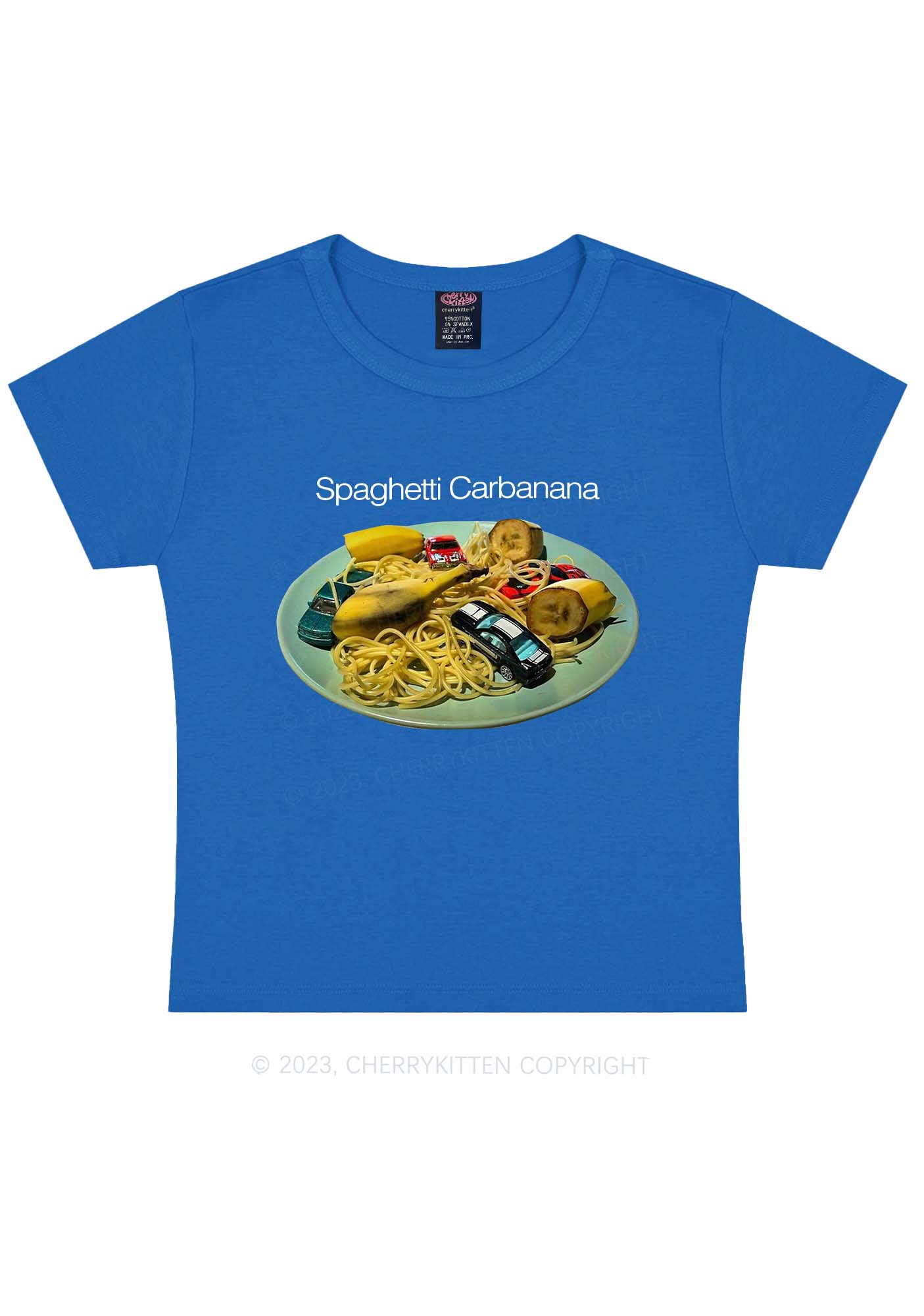 Spaghetti Carbanana Y2K Baby Tee Cherrykitten