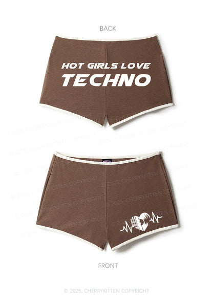 Hot Girls Love Techno Y2K Booty Shorts Cherrykitten